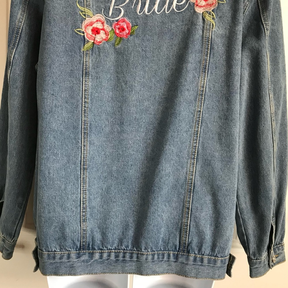 BRIDE Women’s XXL David's Bridal Embroidered Classic Blue Denim Jean Jacket EUC - Picture 14 of 16